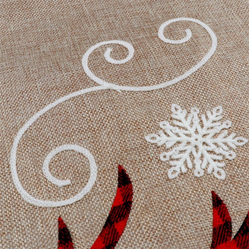 plaid linen tree skirt, view 3 - MRSLM