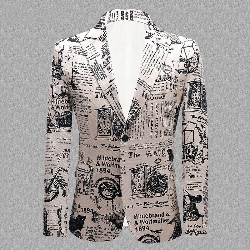 men's newspaper print blazer - MRSLM