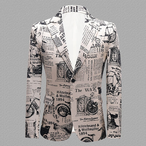 men's newspaper print blazer - MRSLM