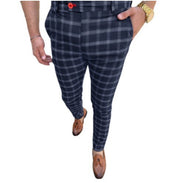 men's business checked casual pants, view 3 - MRSLM