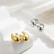 chunky gold-plated waterdrop earrings, view 6 - MRSLM