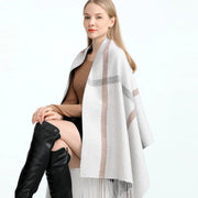 plaid wool scarf with tassels - MRSLM