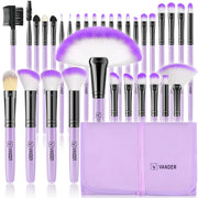 32-piece makeup brush set with case, view 3 - MRSLM