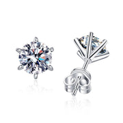 unisex silver threaded stud earrings, view 2 - MRSLM