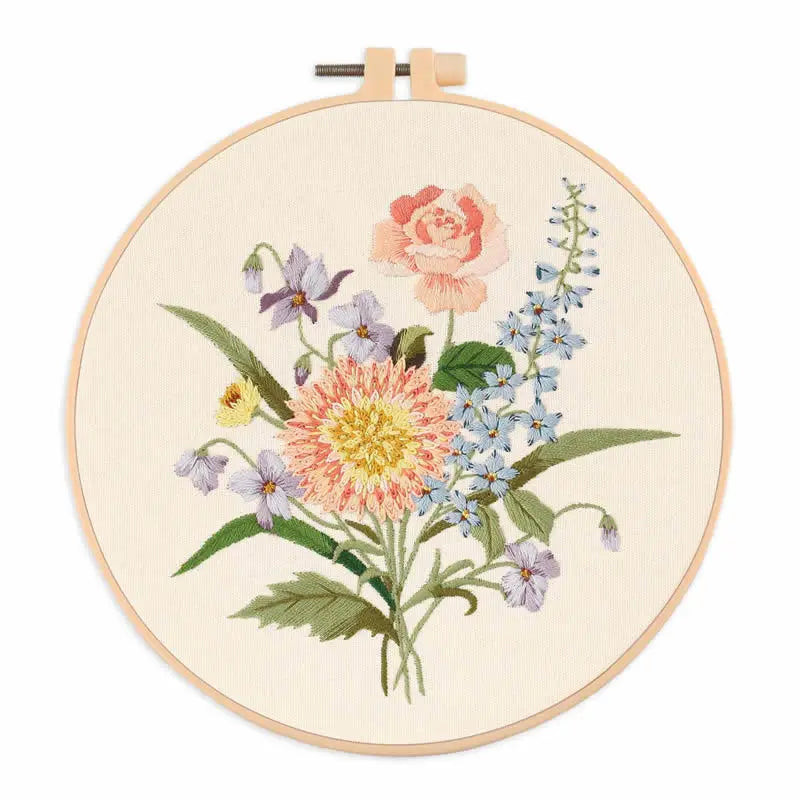 DIY floral embroidery kit for beginners, view 2 - MRSLM