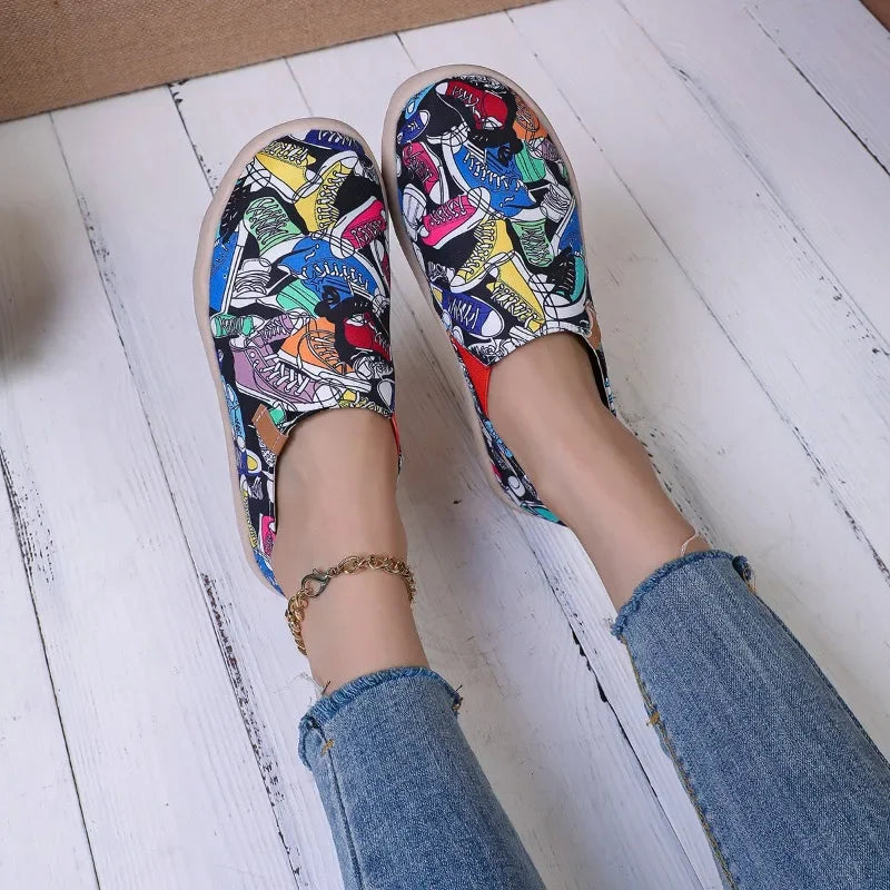 women's slip-on canvas flat shoes, view 5 - MRSLM