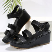 women's black wedge sandals, view 4 - MRSLM
