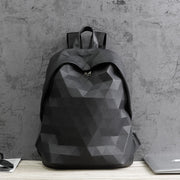 Black PU leather lattice backpack, view 4 - MRSLM