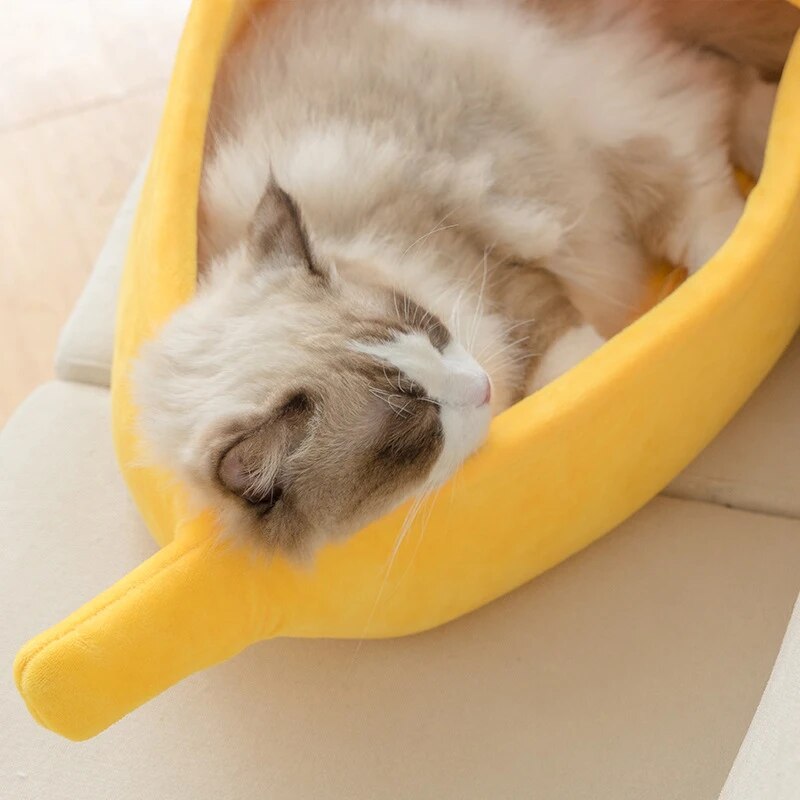 banana cat bed house, view 4 - MRSLM