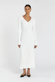 round neck A-line knitted dress, view 9 - MRSLM
