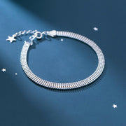 women's silver round bead bracelet, view 4 - MRSLM