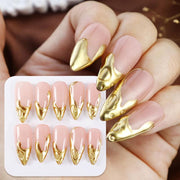 handmade 3D long almond press-on nails - MRSLM