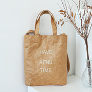 vintage washed kraft paper tote bag, view 5 - MRSLM