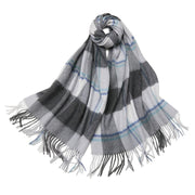 elegant plaid wool shawl, view 4 - MRSLM
