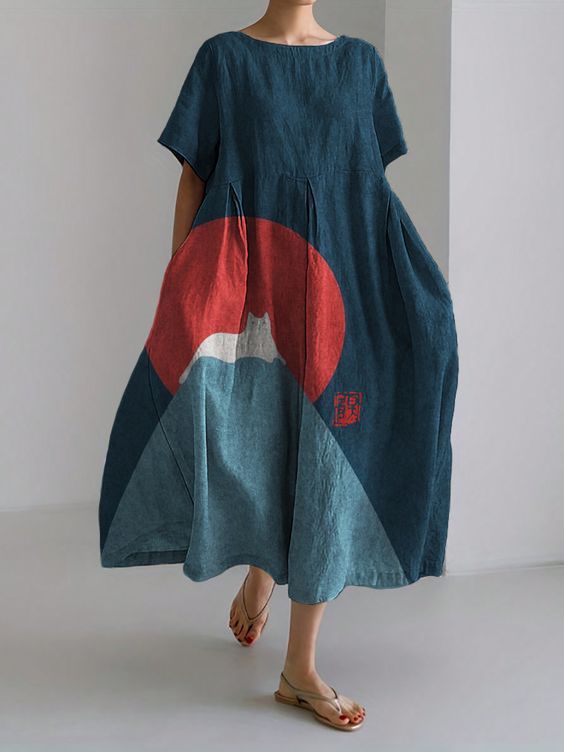 women's loose printed dress, view 11 - MRSLM
