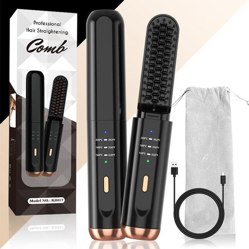 cordless beard and hair straightener brush - MRSLM