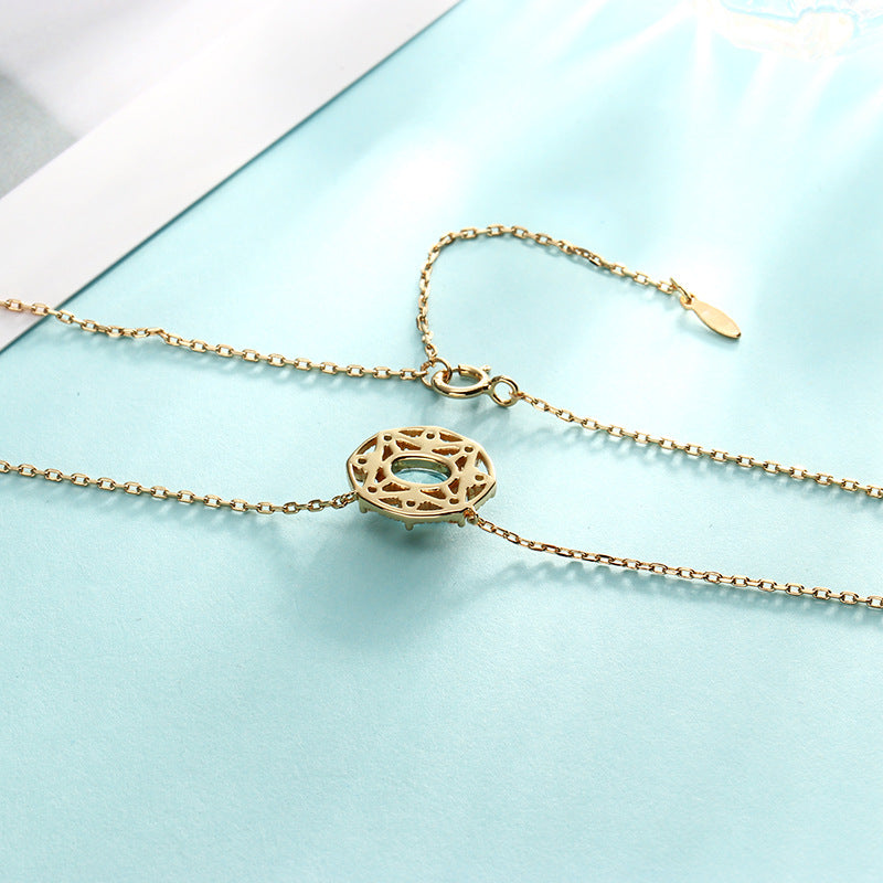 Silver citrine and sky blue topaz necklace, view 3 - MRSLM