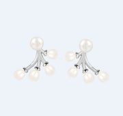 sterling silver pearl earrings, view 7 - MRSLM
