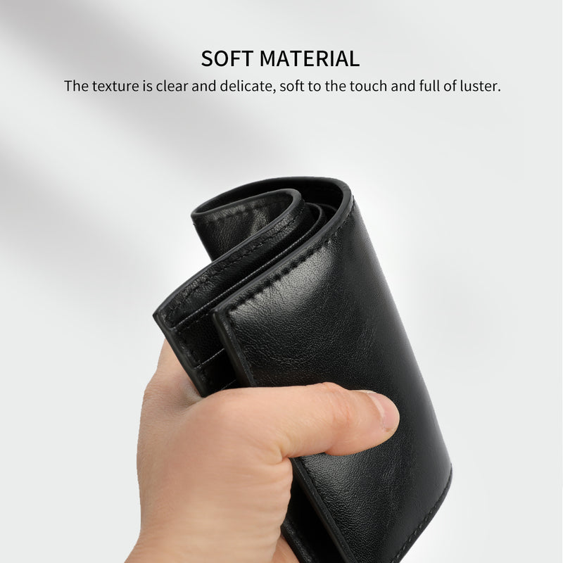 men's slim PU leather wallet with RFID, view 8 - MRSLM