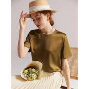 silk o-neck summer tee, view 7 - MRSLM