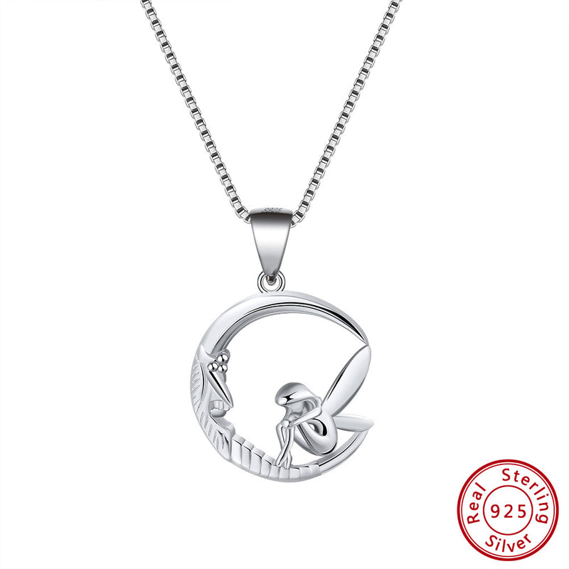 S925 silver angel pendant necklace, view 2 - MRSLM