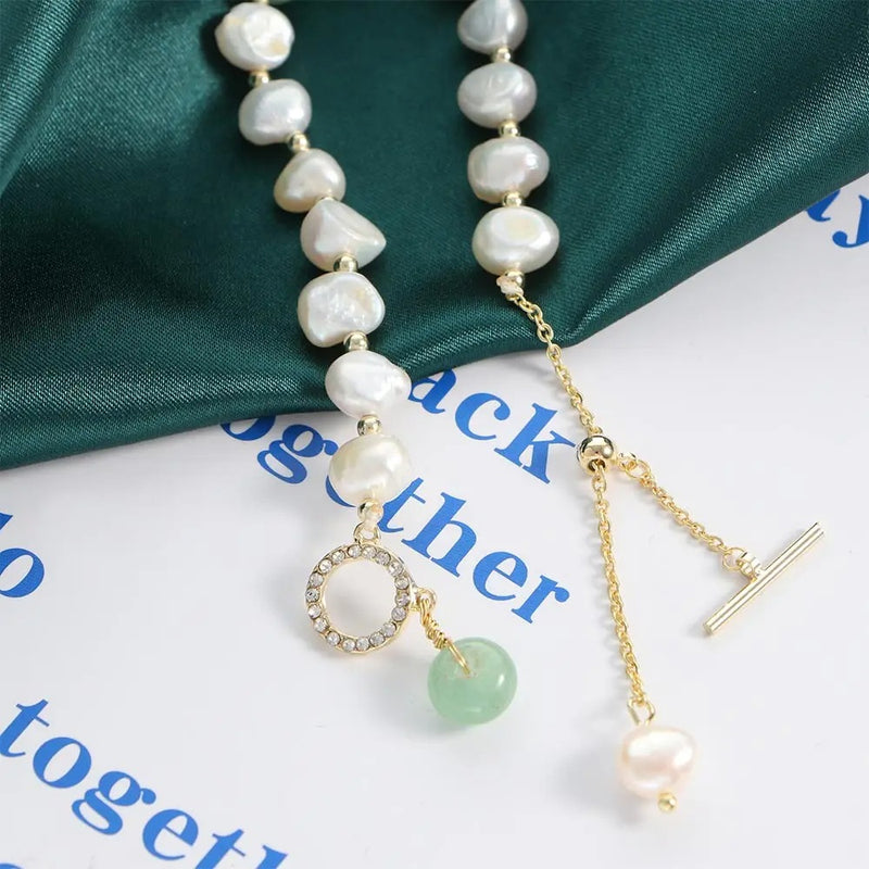 irregular pearl charm bracelet, view 6 - MRSLM