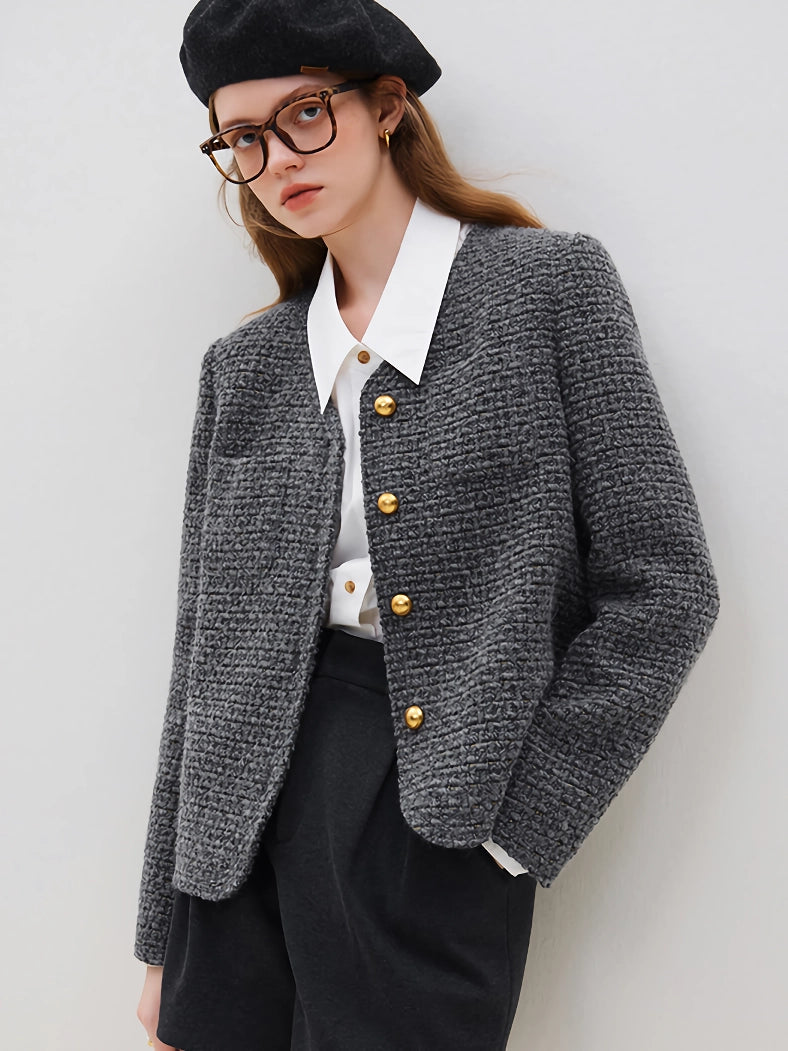 office french style tweed jacket, view 3 - MRSLM