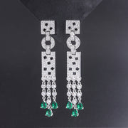 simulated emerald drop earrings, view 3 - MRSLM