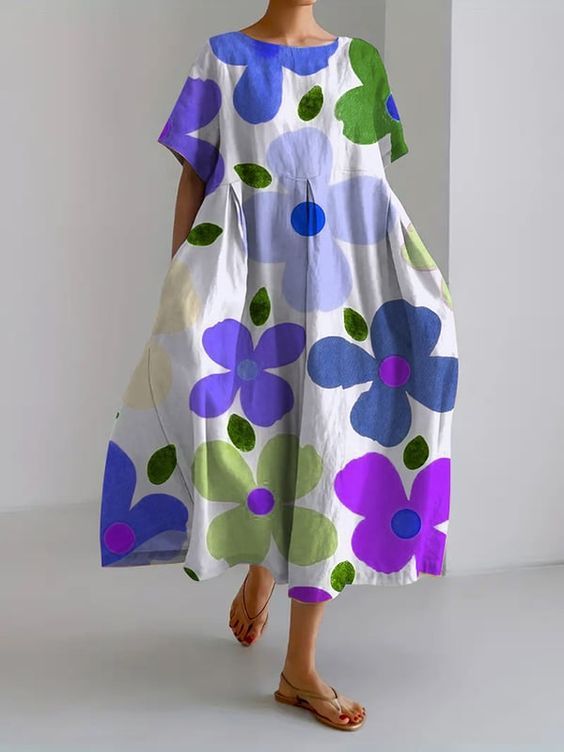 women's loose printed dress, view 13 - MRSLM