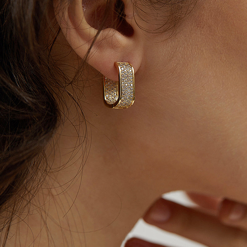 double sided synthetic zircon earrings - MRSLM