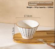 underglaze ceramic noodle bowl, view 8 - MRSLM
