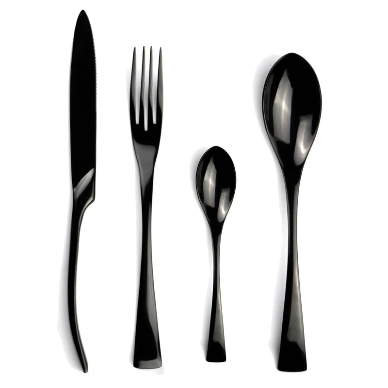 black rose stainless steel cutlery set, view 3 - MRSLM