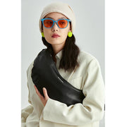 leather crossbody half-moon fanny pack, view 5 - MRSLM