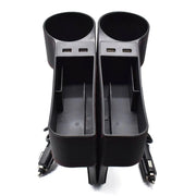 leather car seat gap organizer with dual usb, view 10 - MRSLM