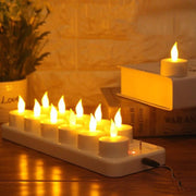 Rechargeable LED tea lights with charging base - MRSLM