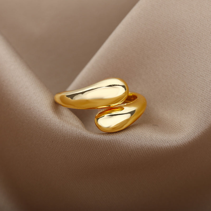 gold-tone stainless steel women's wedding band, view 7 - MRSLM