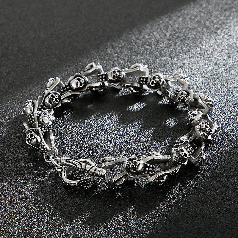 blackened steel skeleton bracelet - MRSLM