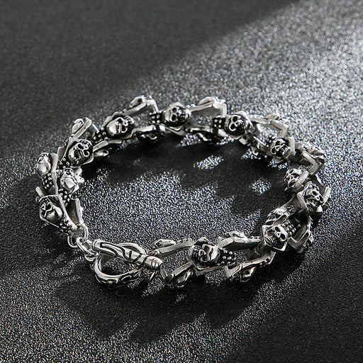 blackened steel skeleton bracelet - MRSLM