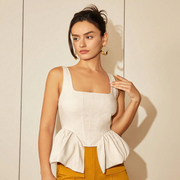 square neck asymmetrical hem top - MRSLM
