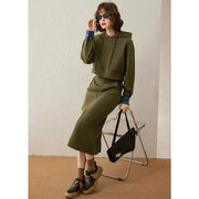 women's hooded two-piece dress set, view 2 - MRSLM