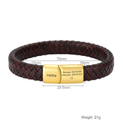 men's leather magnetic buckle bracelet, view 7 - MRSLM