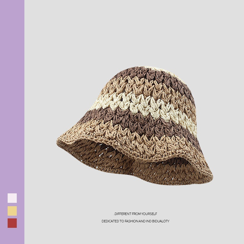 rainbow straw bucket hat, view 7 - MRSLM