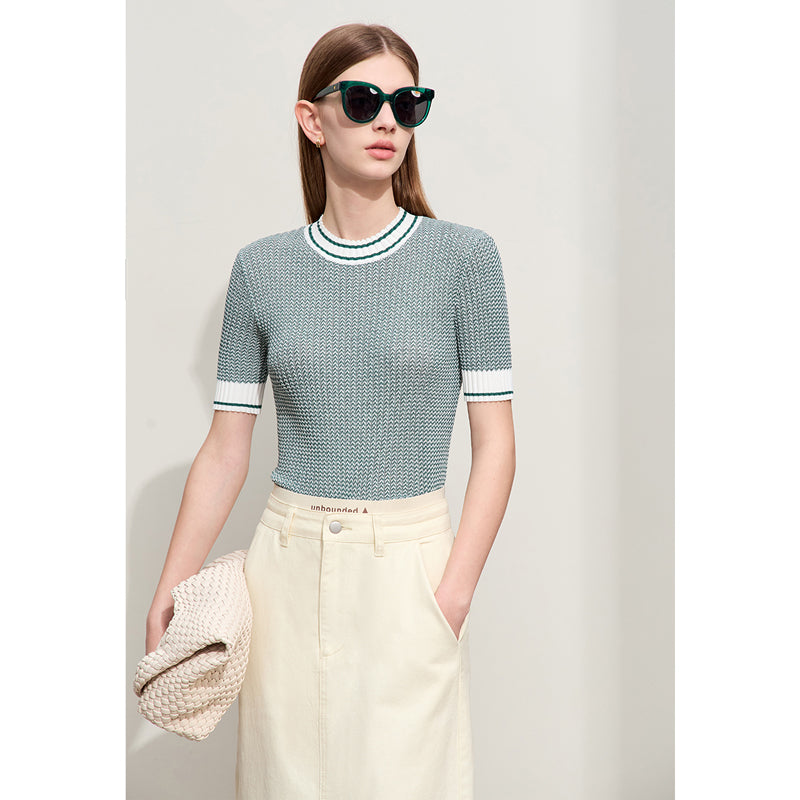 jacquard knit top, view 2 - MRSLM