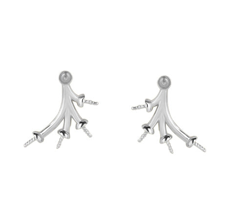 sterling silver pearl earrings, view 2 - MRSLM