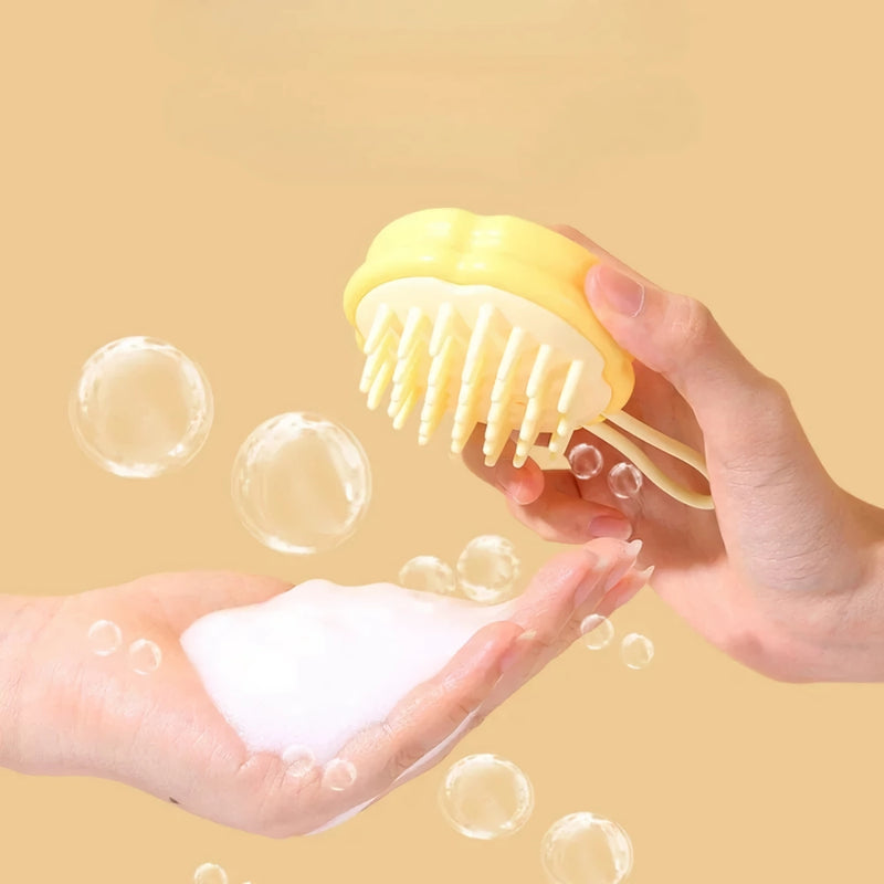 flower pattern silicone shampoo brush, view 7 - MRSLM