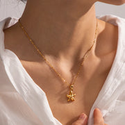 18k gold plated starfish pendant necklace, view 3 - MRSLM