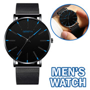 men's black stainless steel quartz watch, view 11 - MRSLM