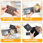 slim bifold leather wallet, view 6 - MRSLM