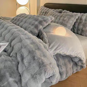 Plush milk fiber four-piece bedding set, view 8 - MRSLM