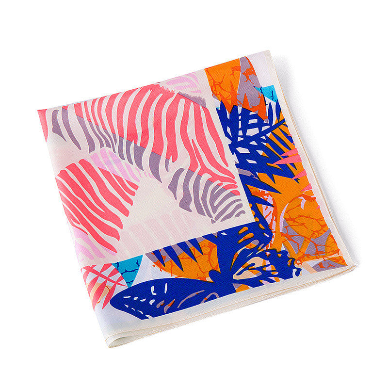 spring leaves silk blend scarf, view 8 - MRSLM